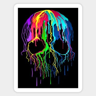 Colorful Drip Skull Sticker